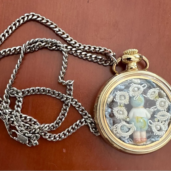 New Lovely Handcrafted Ladies Pocket Watch Pendant Necklace - Picture 3 of 5